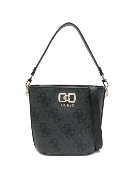  Guess Usa Monogram Bucket Bag - Black 