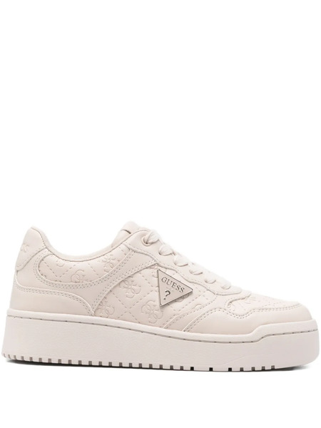  Guess Usa Monogram Low-top Sneakers - Neutrals 