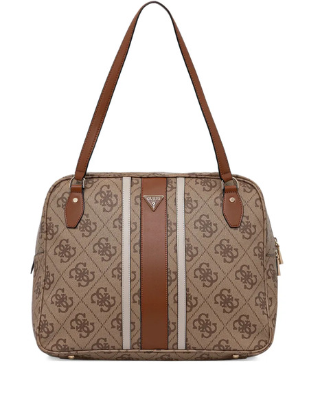  Guess Usa Monogram-pattern Laptop Bag - Neutrals 