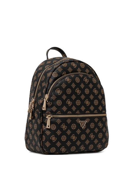  Guess Usa Monogram Zip Backpack - Black 