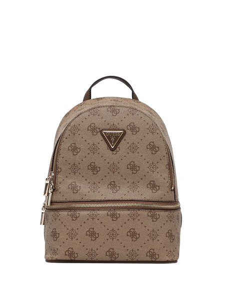  Guess Usa Monogram Zip Backpack - Brown 