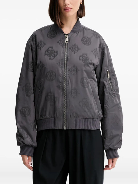  Guess Usa Patterned Bomber Jacket - Grey 