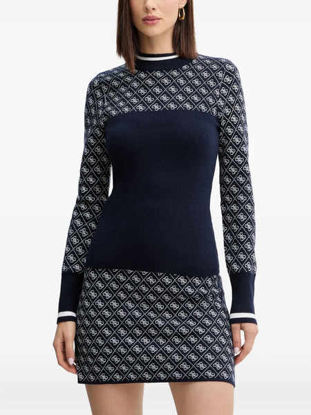  Guess Usa Patterned Long-sleeve Sweater - Blue 