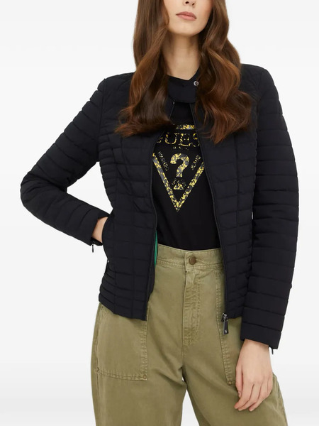  Guess Usa Quilted Zip Jacket - Black 