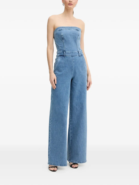  Guess Usa Strapless Flared Jumpsuit - Blue 