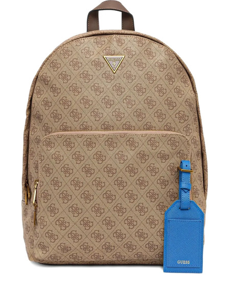  Guess Usa Vezzola Monogrammed-logo Backpack - Neutrals 