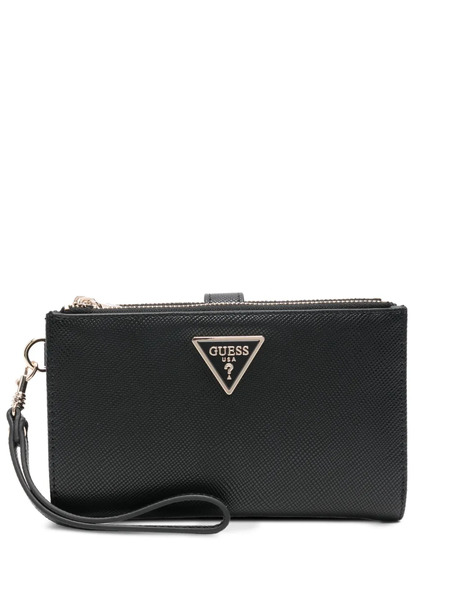  Guess Usa Zip Leather Wallet - Black 