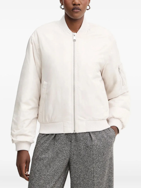 Guess Usa Zipped Bomber Jacket - White 