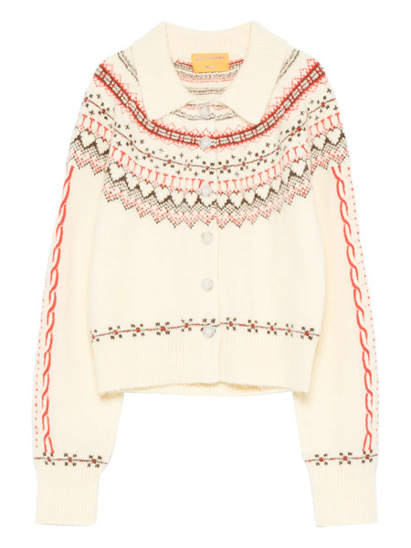  Guest In Residence Cloud Chalet Patterned Cardigan - Yellow 