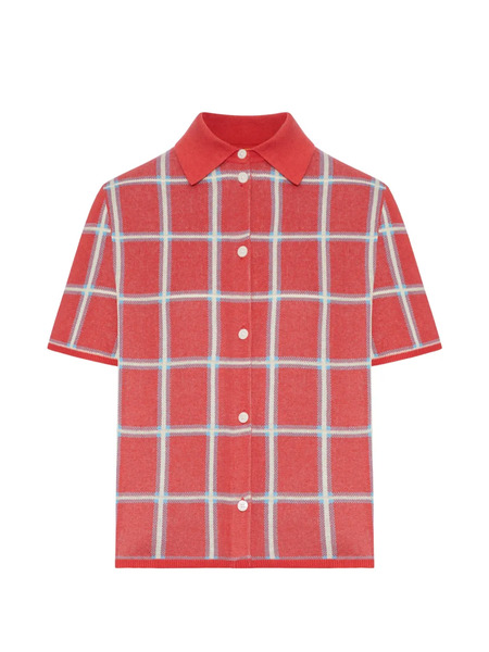  Guest In Residence Plaid Collared Silk Top 