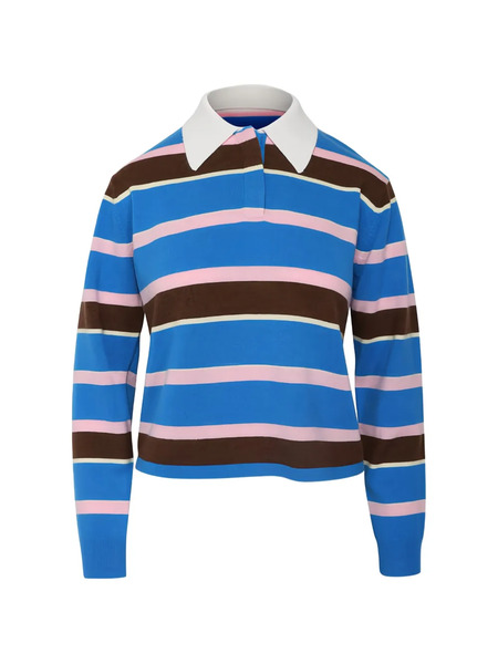  Guest In Residence Striped-pattern Polo Top - Blue 