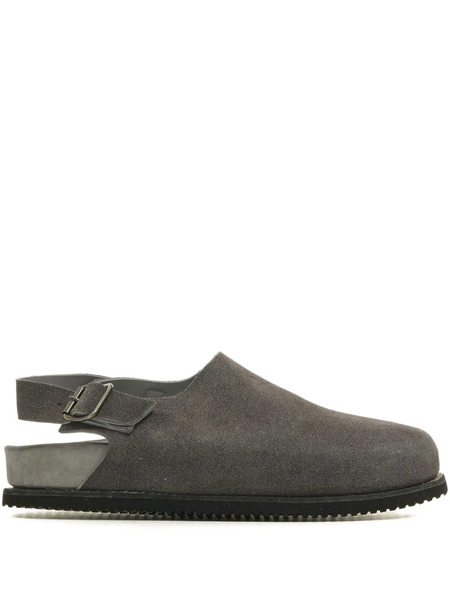  Guidi Buckled Suede Mules - Grey 