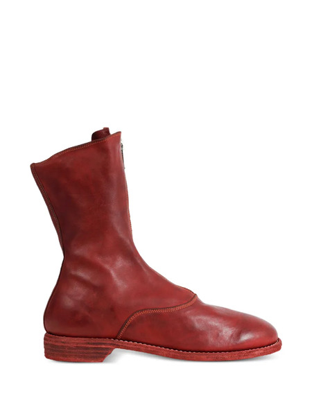  Guidi Panelled Zip Up Boots - Red 
