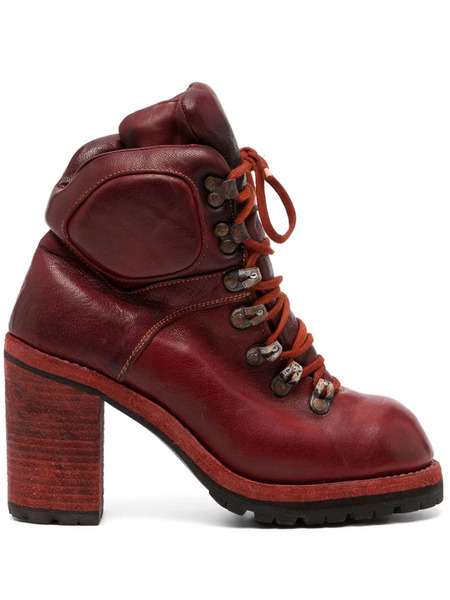  Guidi R19av 100mm Lace-up Boots - Red 