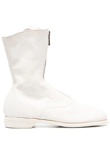  Guidi Round-toe Leather Boots - White 