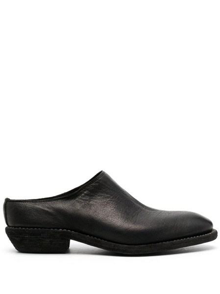  Guidi Slip-on Leather Mules - Black 