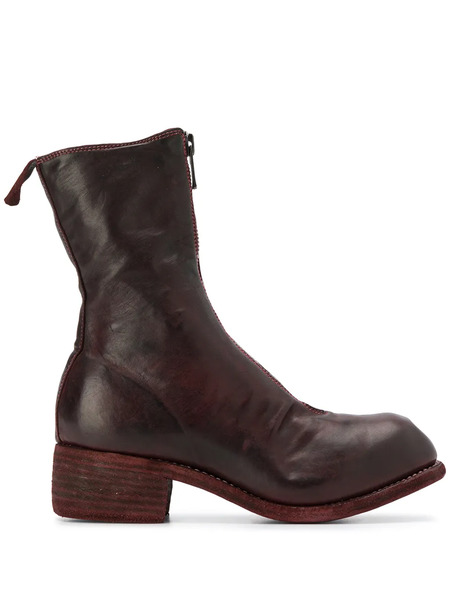  Guidi Zip Front Ankle Boots - Red 