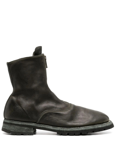  Guidi Zip-up Leather Ankle Boots - Green 