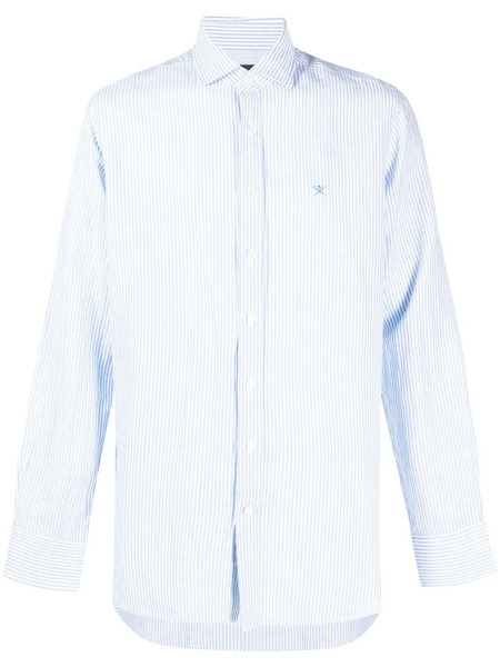  Hackett Bengal Stripe-pattern Linen-blend Shirt - Blue 