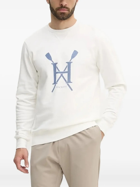  Hackett Logo-embellished Crew-neck Sweatshirt - Neutrals 
