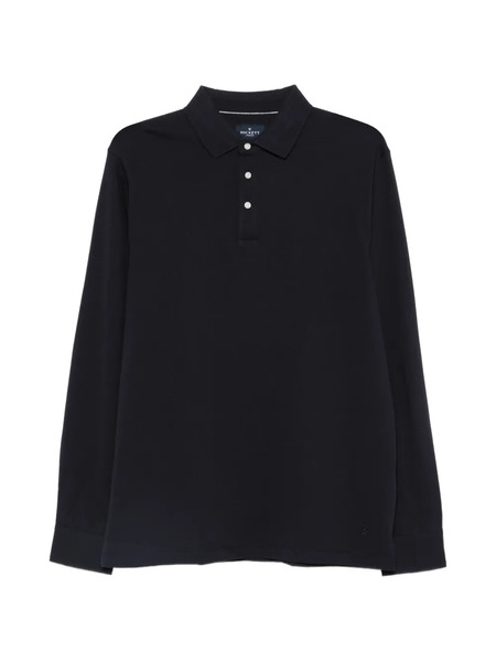  Hackett Long-sleeve Embroidered Polo Shirt - Blue 