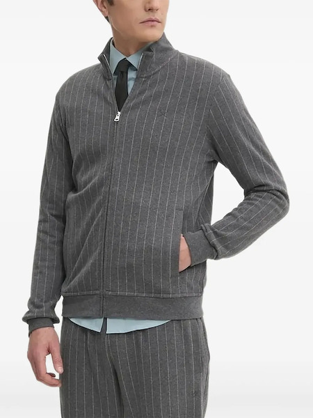 Hackett Pinstripe Zip-up Sweater - Grey 