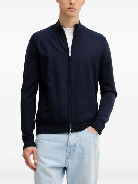  Hackett Zip Mock-neck Cardigan - Blue 