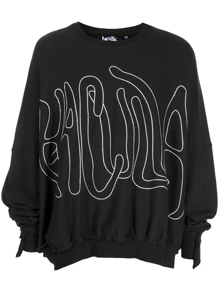  Haculla Embroidered-logo Oversized Sweatshirt - Black 