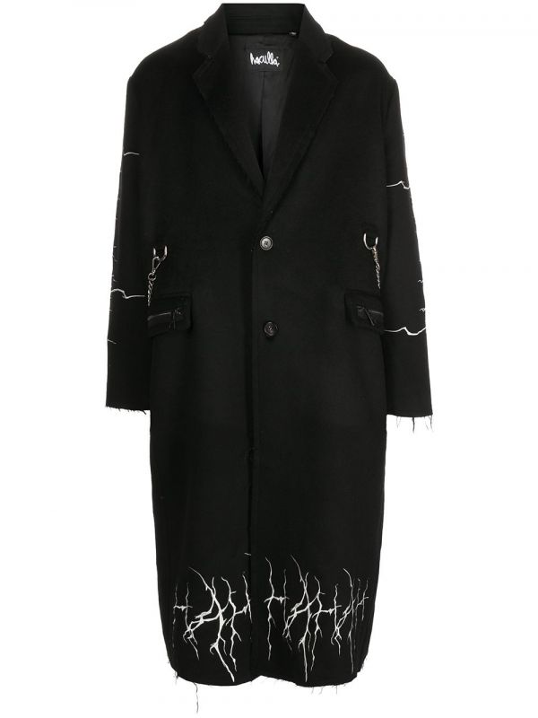  Haculla Embroidered Mid-length Coat - Black 