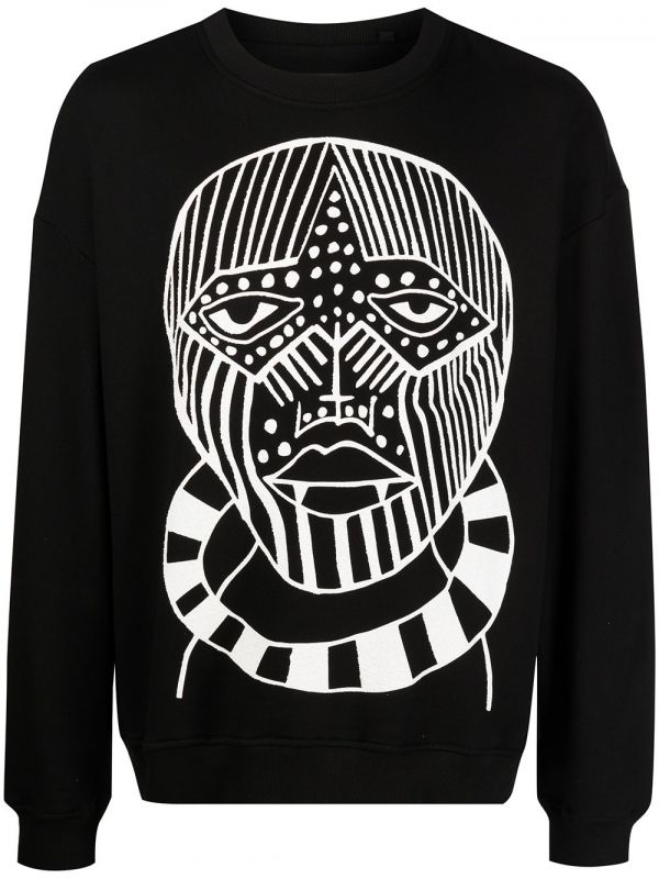  Haculla Face Print Sweatshirt - Black 