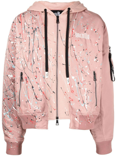  Haculla Graphic-print Hooded Bomber-jacket - Pink 