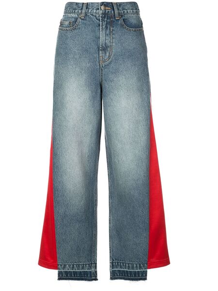  Haculla Hybrid Patchwork Wide Leg Jeans - Blue 