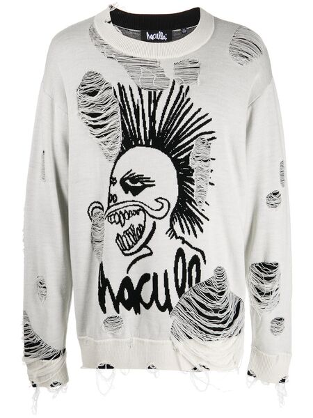  Haculla Logo-knit Distressed Jumper - Black 