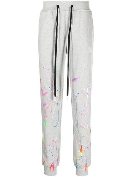  Haculla Paint-splatter Drawstring Track Pants - Grey 