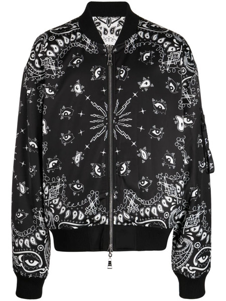  Haculla Paisley-print Reversible Bomber Jacket - Black 