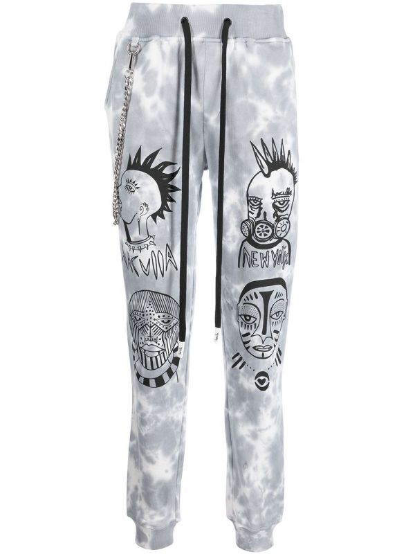  Haculla Tie Dye-print Drawstring Track Pants - Grey 