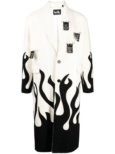  Haculla Up In Flames Single-breasted Wool Coat - White 