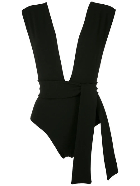  Haight Tie-up Plunging Neck One-piece - Black 