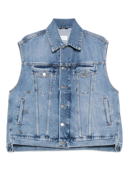  Haikure Button Denim Gilet - Blue 