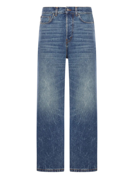  Haikure Five-pocket Whiskered Jeans - Blue 