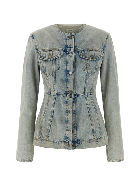  Haikure Long-sleeve Buttoned Jacket - Blue 