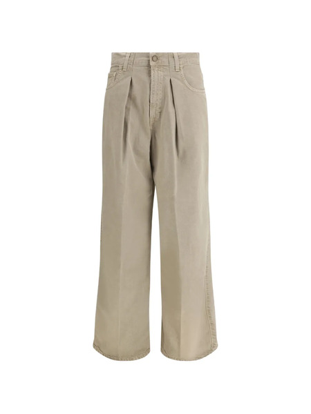  Haikure Pleated Wide-leg Jeans - Neutrals 