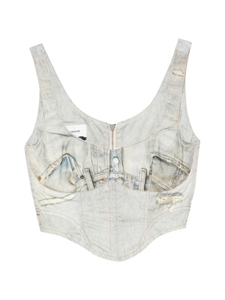  Haikure V-neck Sleeveless Top - Blue 