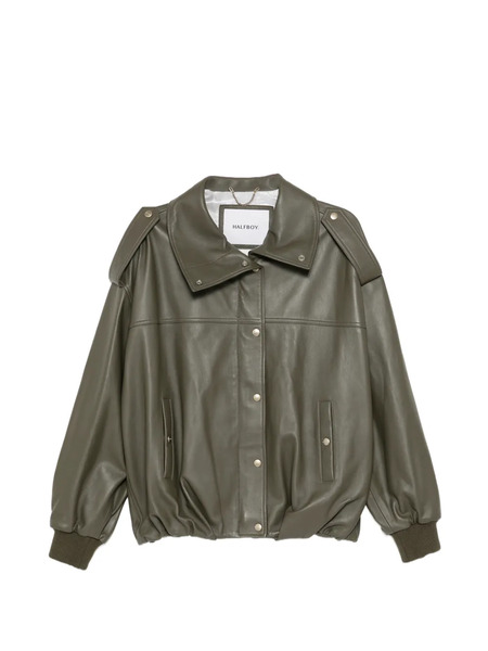  Halfboy Buttoned Leather Jacket - Green 