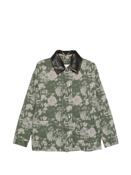  Halfboy Flower-print Collared Jacket - Green 