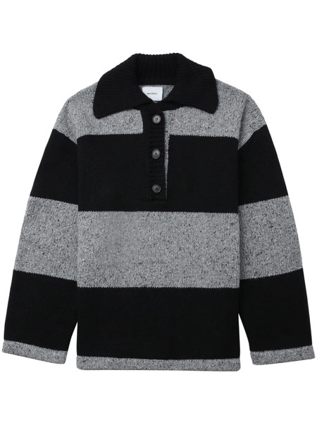  Halfboy Spread-collar Striped Jumper - Grey 