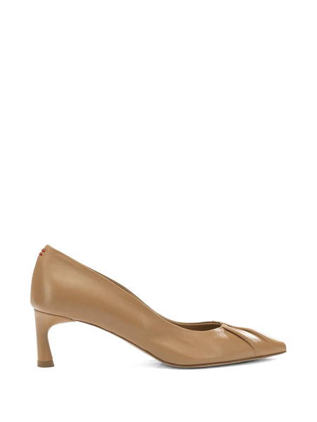 Halmanera Gathered Leather Pumps - Brown 