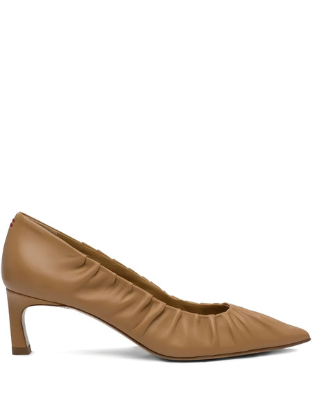  Halmanera 55mm Vale Pleated Pointed-toe Pumps - Brown 