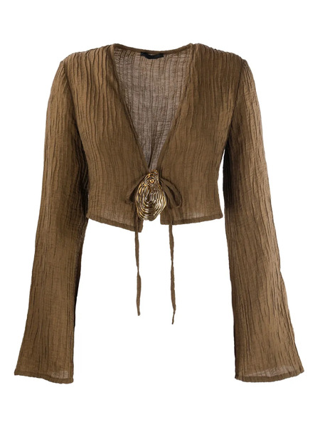  Hamoulet Hadar Bell-sleeve Embellished Blouse - Green 
