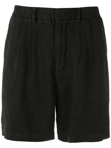  Handred Pleated Linen Shorts - Black 